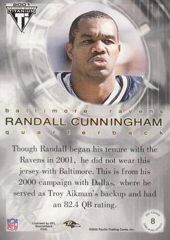 2001 Pacific Private Stock Titanium Postseason Edition - Jerseys #8 Randall Cunningham Back
