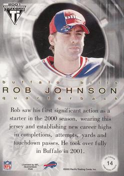 2001 Pacific Private Stock Titanium Postseason Edition - Jerseys #14 Rob Johnson Back