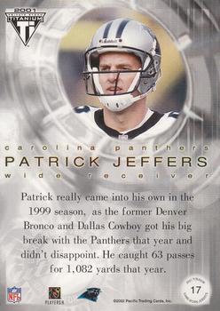 2001 Pacific Private Stock Titanium Postseason Edition - Jerseys #17 Patrick Jeffers Back