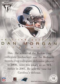 2001 Pacific Private Stock Titanium Postseason Edition - Jerseys #18 Dan Morgan Back
