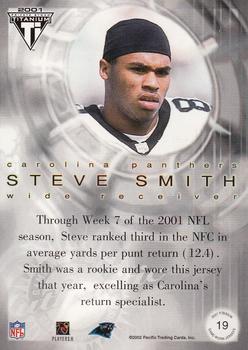 2001 Pacific Private Stock Titanium Postseason Edition - Jerseys #19 Steve Smith Back