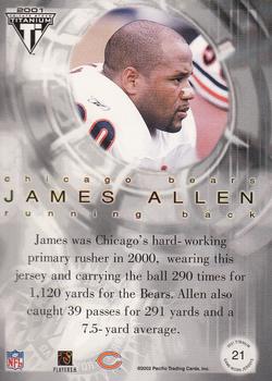 2001 Pacific Private Stock Titanium Postseason Edition - Jerseys #21 James Allen Back