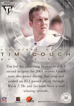 2001 Pacific Private Stock Titanium Postseason Edition - Jerseys #32 Tim Couch Back