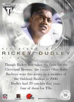 2001 Pacific Private Stock Titanium Postseason Edition - Jerseys #33 Rickey Dudley Back