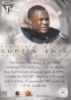 2001 Pacific Private Stock Titanium Postseason Edition - Jerseys #34 Curtis Enis Back