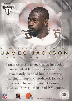 2001 Pacific Private Stock Titanium Postseason Edition - Jerseys #35 James Jackson Back