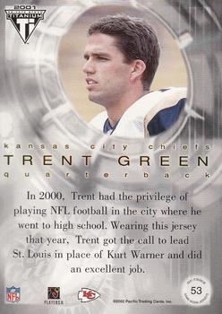 2001 Pacific Private Stock Titanium Postseason Edition - Jerseys #53 Trent Green Back