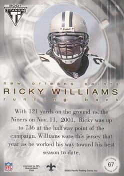2001 Pacific Private Stock Titanium Postseason Edition - Jerseys #67 Ricky Williams Back