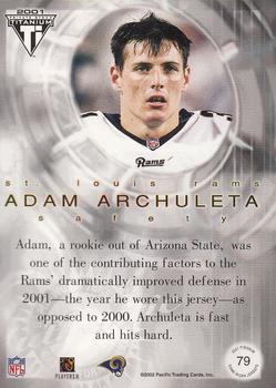 2001 Pacific Private Stock Titanium Postseason Edition - Jerseys #79 Adam Archuleta Back
