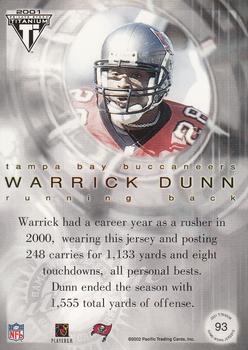 2001 Pacific Private Stock Titanium Postseason Edition - Jerseys #93 Warrick Dunn Back