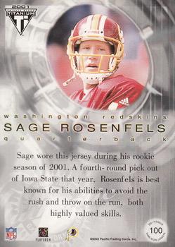 2001 Pacific Private Stock Titanium Postseason Edition - Jerseys #100 Sage Rosenfels Back