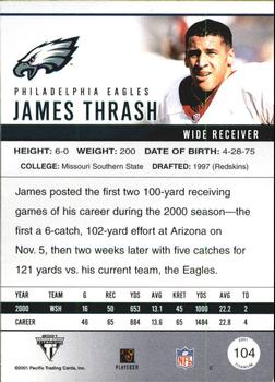2001 Pacific Private Stock Titanium - Red #104 James Thrash Back