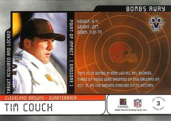2001 Pacific Vanguard - Bombs Away #3 Tim Couch Back