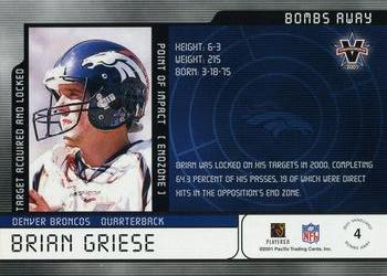 2001 Pacific Vanguard - Bombs Away #4 Brian Griese Back