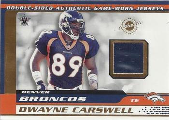 2001 Pacific Vanguard - Double Sided Jerseys #26 Dwayne Carswell / Byron Chamberlain Front
