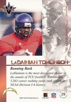 2001 Pacific Vanguard - Prime Prospects Bronze #29 LaDainian Tomlinson Back