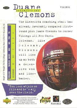 1996 Collector's Choice Update #U17 Duane Clemons Back