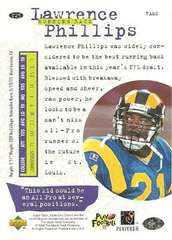 1996 Collector's Choice Update #U25 Lawrence Phillips Back