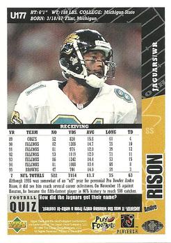 1996 Collector's Choice Update #U177 Andre Rison Back
