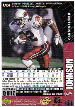 1996 Collector's Choice Update #U151 LeShon Johnson Back