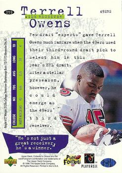 1996 Collector's Choice Update #U59 Terrell Owens Back