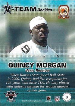 2001 Pacific Vanguard - V-Team Rookies #8 Quincy Morgan Back