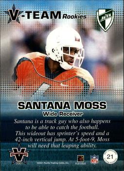 2001 Pacific Vanguard - V-Team Rookies #21 Santana Moss Back