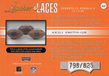 2001 Playoff Absolute Memorabilia - Leather and Laces #LL3 Akili Smith Back