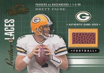 2001 Playoff Absolute Memorabilia - Leather and Laces #LL22 Brett Favre Front