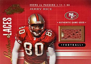 2001 Playoff Absolute Memorabilia - Leather and Laces #LL33 Jerry Rice Front