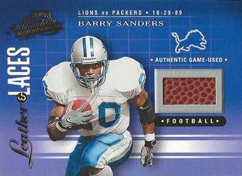 2001 Playoff Absolute Memorabilia - Leather and Laces #LL45 Barry Sanders Front