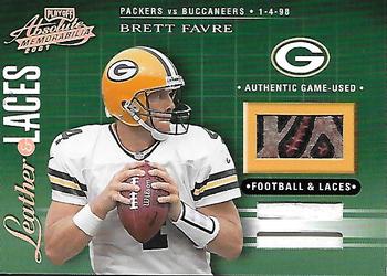 2001 Playoff Absolute Memorabilia - Leather and Laces Combos #LL22 Brett Favre Front