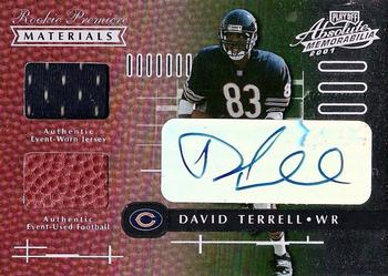 2001 Playoff Absolute Memorabilia - Rookie Premiere Materials Autographs #165 David Terrell Front