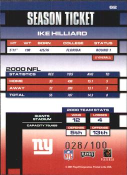 2001 Playoff Contenders - Championship Ticket #62 Ike Hilliard Back