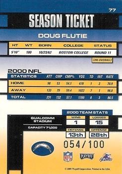 2001 Playoff Contenders - Championship Ticket #77 Doug Flutie Back
