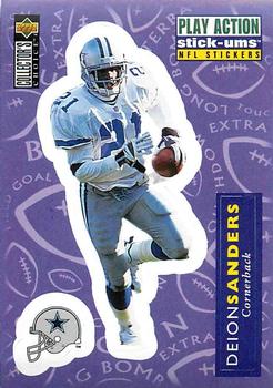 1996 Collector's Choice Update - Play Action Stick-Ums #S21 Deion Sanders Front