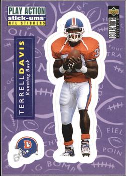 1996 Collector's Choice Update - Play Action Stick-Ums #S29 Terrell Davis Front
