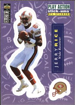 1996 Collector's Choice Update - Play Action Stick-Ums #S30 Jerry Rice Front