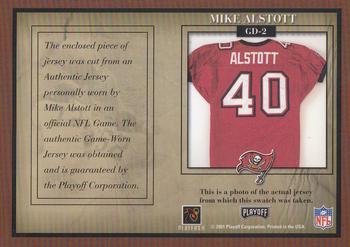 2001 Playoff Honors - Game Day Jerseys #GD-2 Mike Alstott Back