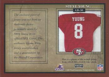 2001 Playoff Honors - Game Day Jerseys Autographs #GD-50 Steve Young Back