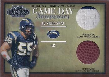 2001 Playoff Honors - Game Day Souvenirs #GD-42 Junior Seau Front