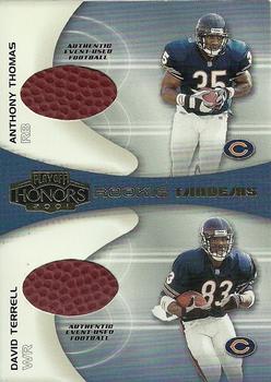 2001 Playoff Honors - Rookie Tandem Footballs #RT-4 Anthony Thomas / David Terrell Front