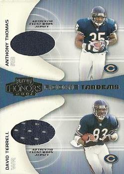 2001 Playoff Honors - Rookie Tandem Jerseys #RT-4 Anthony Thomas / David Terrell Front