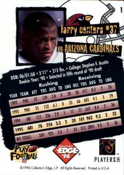 1996 Collector's Edge #1 Larry Centers Back