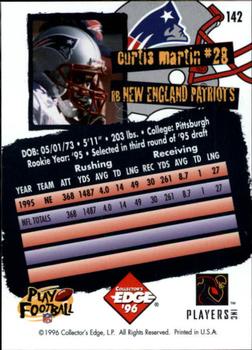 1996 Collector's Edge #142 Curtis Martin Back