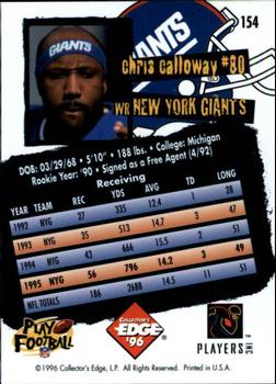 1996 Collector's Edge #154 Chris Calloway Back