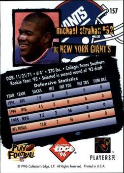 1996 Collector's Edge #157 Michael Strahan Back