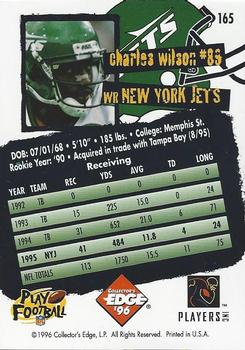 1996 Collector's Edge #165 Charles Wilson Back