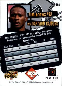 1996 Collector's Edge #166 Tim Brown Back