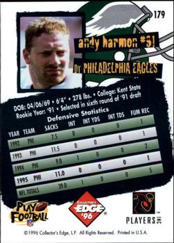 1996 Collector's Edge #179 Andy Harmon Back